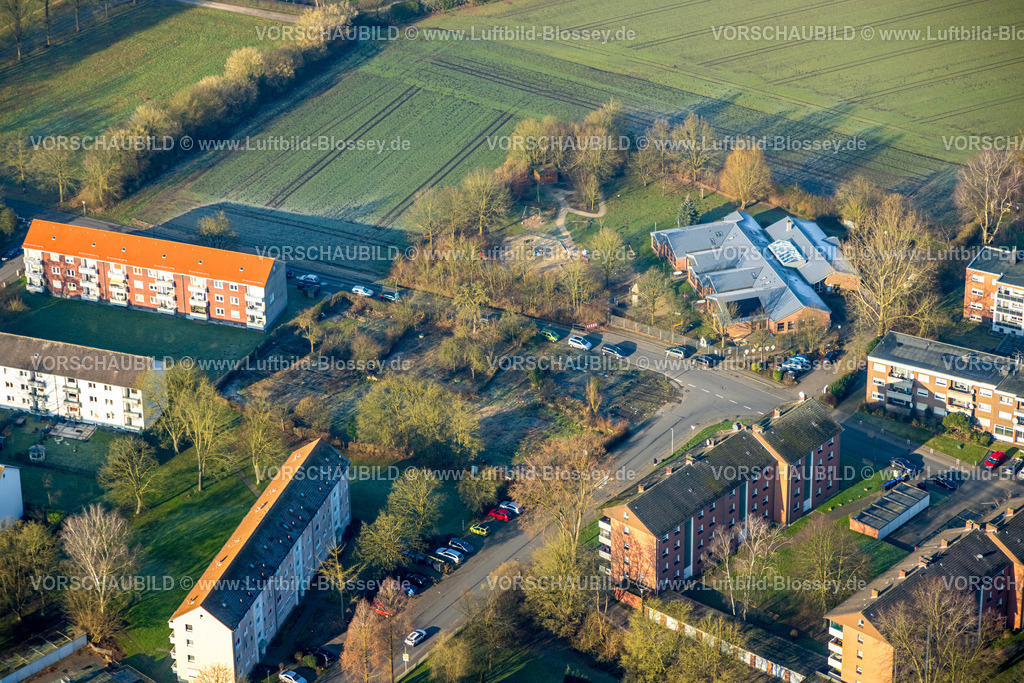 Hamm250201249Herringen | Luftbild, Kita kath. Kindergarten Heilig Kreuz, Stadtbezirk Herringen, Hamm, Ruhrgebiet, Nordrhein-Westfalen, Deutschland