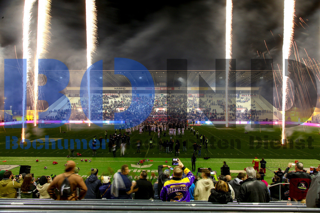  14.10.2023 - 
 | Sebastian Sendlak / Bochumer Nachrichtendienst (BOND) - GFL-Bowl 2023: Schwaebisch Hall Unicorns vs. Potsdam Royals - Realisiert mit Pictrs.com