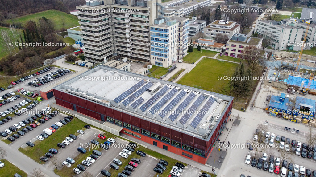 JKU Linz_ LIT_ Baustelle House of Schools_ 19.01.2023-3 | 19.01.2023, Johannes Kepler Universitaet Linz, AUT, JKU Gelaende, im Bild LIT (PV Anlage, Photovoltaik), House of Schools (Baustelle)