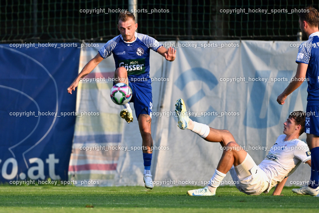 SAK vs. SV Dellach Gail | #91 Franz Übleis SV Dellach Gail, #11 Luka Jerin SAK, SAK vs. SV Dellach Gail, SAK vs. SV Dellach Gail am 14.08.2025 in Klagenfurt (Sportpark Welzenegg), Austria, (Photo by Bernd Stefan)
