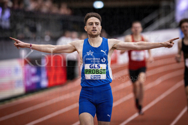 Deutsche Leichtathletik-Hallenmeisterschaften; Dortmund, 01.03.2026 | Marius Probst (TV Wattenscheid 01) gewinnt die 1500m und ist Deutscher Hallenmeister; Deutsche Leichtathletik-Hallenmeisterschaften am 01.03.2026 in der Helmut-Körnig-Halle in Dortmund. 