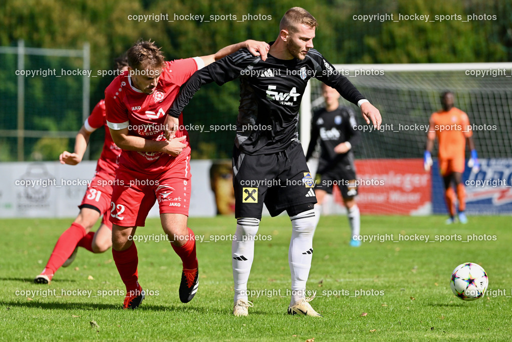 SV Rothentuhurn vs. URC Thal Assling | #22 Lucas Ott SV Rothenthurn, #72 Jasmin Dindic URC Thal Assling, SV Rothentuhurn vs. URC Thal Assling, SV Rothentuhurn vs. URC Thal Assling am 15.09.2024 in Rothenthurn (Sportplatz Rothenthurn), Austria, (Photo by Bernd Stefan)