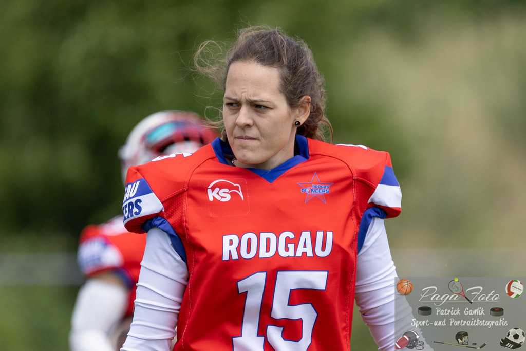 GFLW 1: German Football League Women 1: Rodgau Pioneers Ladies - Stuttgart Scorpions Sisters, 07.06.2026 | Selina Schirmer (Rodgau Pioneers Ladies #15), Freisteller, Portrait / Porträt, Rodgau Pioneers Ladies - Stuttgart Scorpions Sisters, Rodgau, Maingau-Energie-Stadion "Am Weichsee", 7.6.2026 - Realisiert mit Pictrs.com