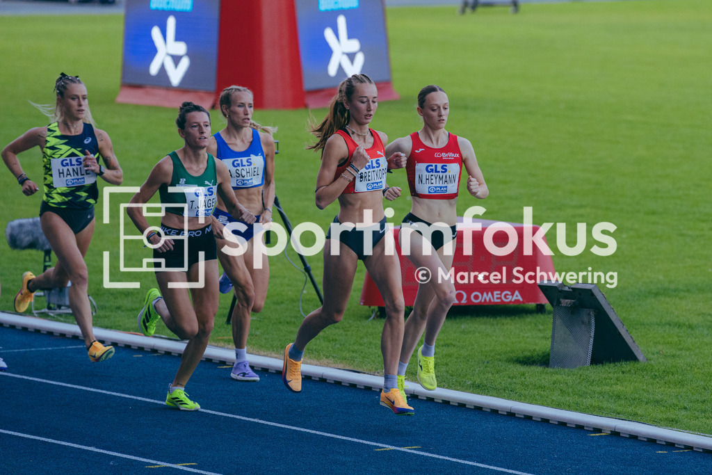 Deutsche Meisterschaften der Frauen und Männer 2026 | Frieda Breitkopf, LG Brillux Münster, Nele Heymann, LG Brillux Münster, 5000-Meter-Lauf, Deutsche Meisterschaften der Frauen und Männer 2026, Lohrheidestadion Bochum-Wattenscheid, 25.07.2026. Foto: Marcel Schwering / sportimfokus - Realisiert mit Pictrs.com