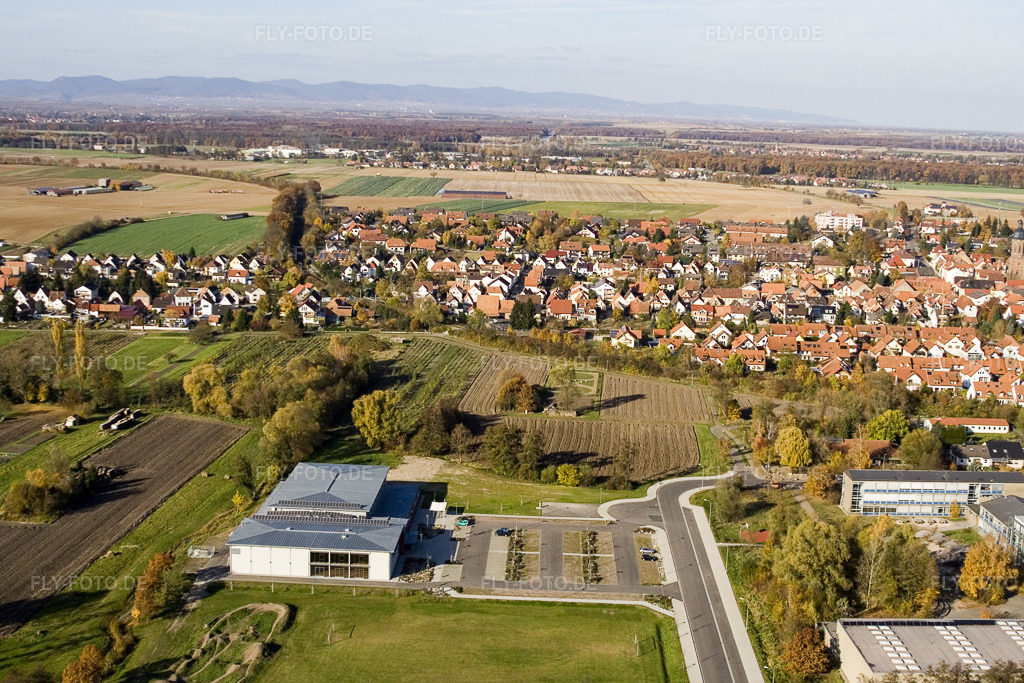 Luftbild: Bienwaldhalle Kandel in Kandel im Bundesland Rheinland-Pfalz in Deutschland. Foto: IMG_8842.jpg vom 05.11.2007 durch Werner Riehm/FLY-FOTO.de
