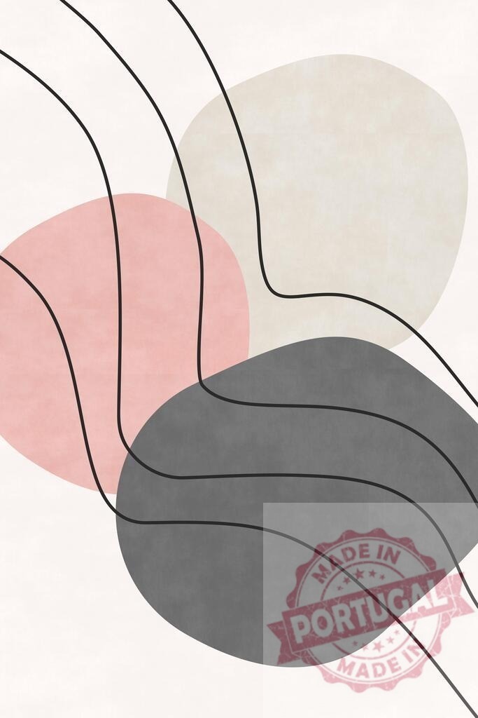 Abstract modern art with pastel organic shapes and lines | Abstract art illustrating natural shapes and flowing lines in pastel pink, gray, and beige colors - Realized with Pictrs.com
