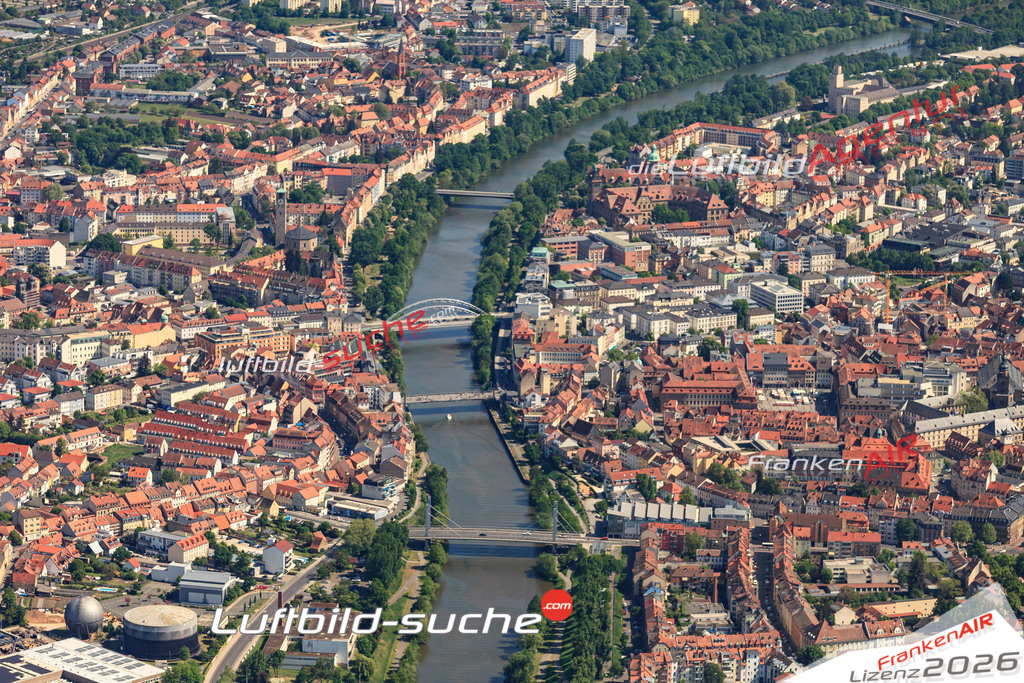 aktuelles Luftbild von Margaretendamm Bamberg - Luftaufnahme wurde 2018 von https://frankenair.de mittels Flugzeug (keine Drohne) erstellt.
