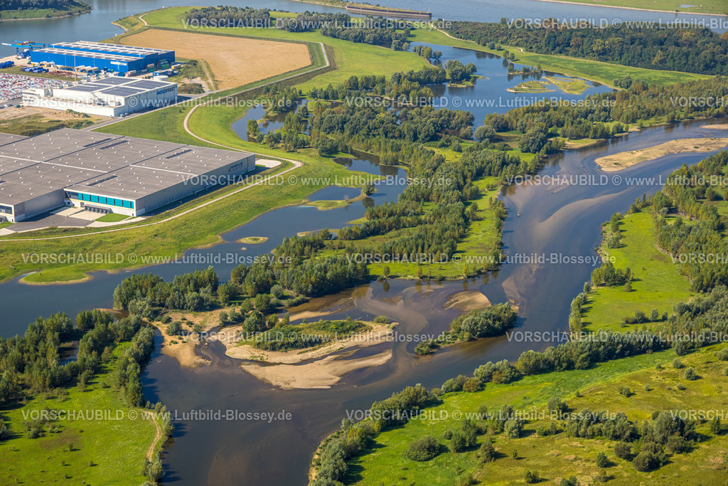 Wesel240805661Lippemuendung300dpi | Luftbild, Lipperenaturierung, Lippemündung in den Rhein, B58n Südumgehung, Lippeverlauf, Fluss Lippe, Lippeverband, Fusternberg, Wesel, Ruhrgebiet, Nordrhein-Westfalen, Deutschland