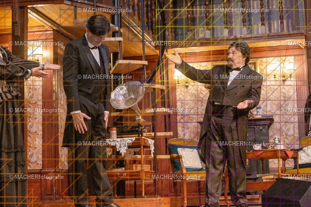 325_MFL-2025 | Portraitbilder von Regisseur; Darsteller; Techniker; Maske; Kostüme; Chor; Musiker; Bilderserie der Generalprobe und der Premierenvorstellung, Szenenbilder; Ausdrucksstudien; Bühnenüberblick; Bühnenkulissen; Pressefotos inkl. Redaktionsfoto Darstellergruppe.