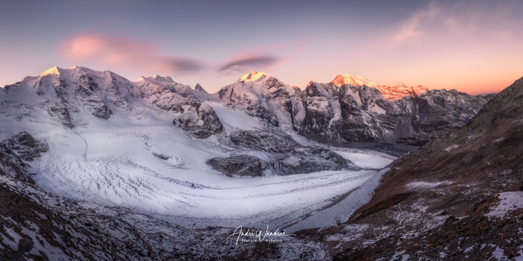 Alpenglühen über dem Persgletscher | Andre Wandrei - Nature Artworx - Realisiert mit Pictrs.com