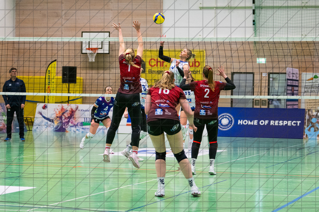 2. VBLF Nord 25/26 | Spiel 4065 | VC Osnabrück vs. TUSA City Girls Düsseldorf | LAMMERS Lisa (VC Osnabrück e.V. #3) loppt über den Block von Rothfuchs, Lisa (TUSA City Girls Düsseldorf #1). //  10.01.26: 2. VBLF Nord 25/26 | Spiel 4065 | VC Osnabrück vs. TUSA City Girls Düsseldorf / Osnabrück / Deutschland  //   CREDIT:www.bullenfotos.de, Martin König, Hörner Weg 40, D-49078 Osnabrück, +4917663732967 // Nutzung und Weitergabe nur zu den vereinbarten Zwecken. Presseanfragen an Ersteller. Alle Rechte beim Ersteller. Honorierung nach MFM. - Realisiert mit Pictrs.com