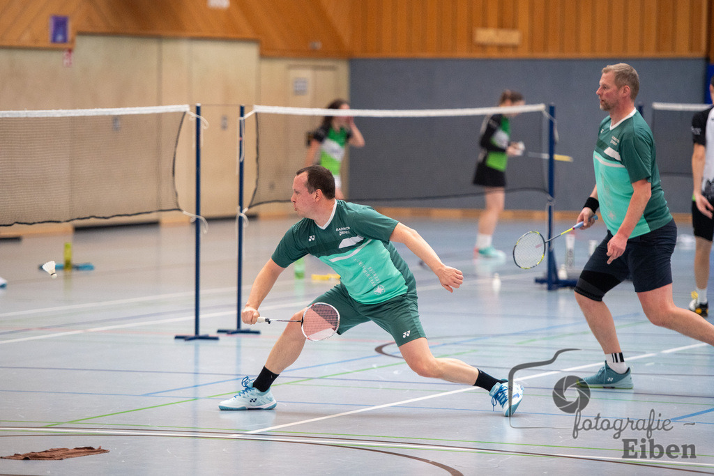 Spieltag Badminton TV Metjendorf | Tim Puls (TVM2); Spieltag Badminton TV Metjendorf am 16.02.2025; in Wiefelstede / Metjendorf (Sporthalle Auf dem Kamp), Photo: Philip Eiben 2025 - Realisiert mit Pictrs.com