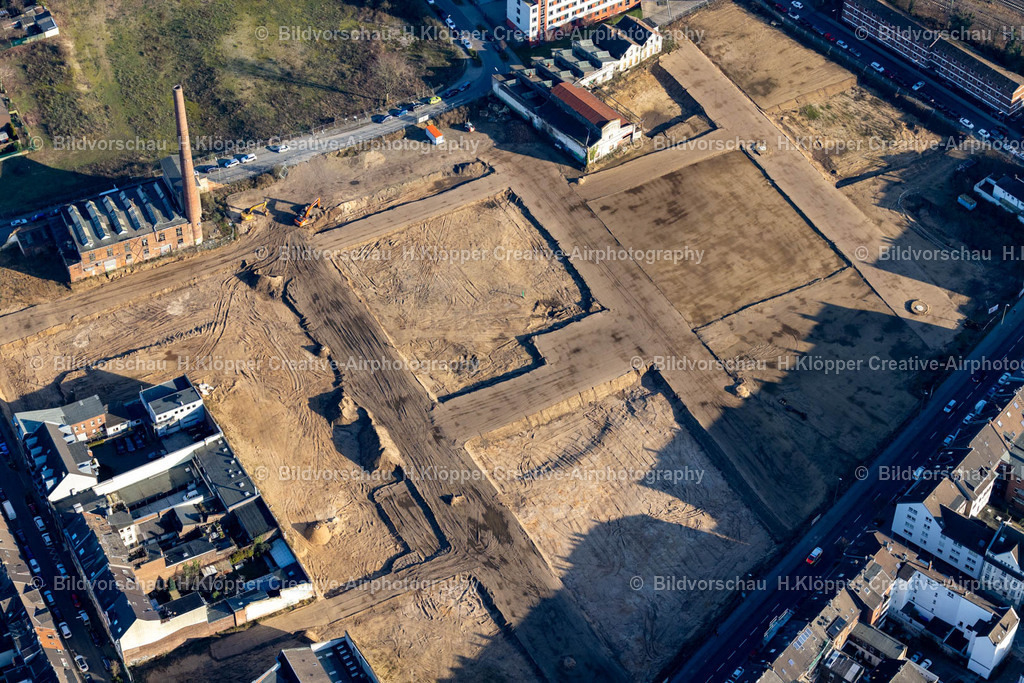 Luftbild Neuss-8987 | Luftbildfotografie Luftbild Gebäude- Ensemble- Baustellen zum Neubau eines Stadtquartiers " „Grüne Furth“ " an der Weißenberger Weg, Further Straße in Neuss im Bundesland Nordrhein-Westfalen, Deutschland - Realized with Pictrs.com