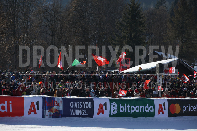 Audi FIS Ski World Cup: Men’s Slalom – Hahnenkamm Race, Kitzbuehel | Kitzbuehel, Austria, 25.Jan.26 - Alpine Skiing - FIS World Cup, Hahnenkamm Race, Slalom, men. The image shows fans.
