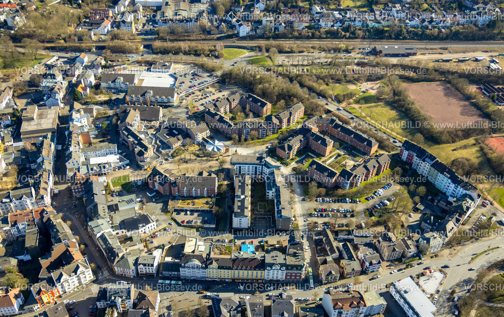 Hagen250302469 | Luftbild, Wohngebiet Ortsteil Haspe mit Hüttenplatz, AREA52 GmbH Hagen an der Bahnlinie, Haspe, Hagen, Ruhrgebiet, Nordrhein-Westfalen, Deutschland