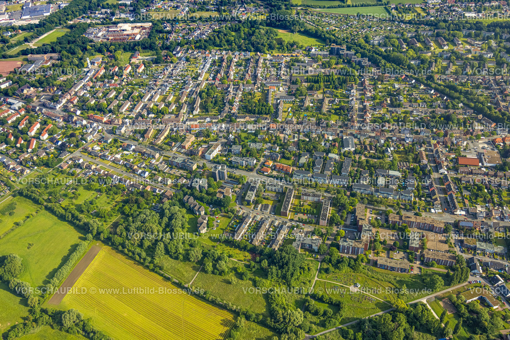 Hamm220601619 | Luftbild, Wohnsiedlung zwischen Großer Sandweg und Nordenstiftsweg, Lippeaue, Urbaner Garten Kornmersch, Bockum-Hövel, Hamm, Ruhrgebiet, Nordrhein-Westfalen, Deutschland