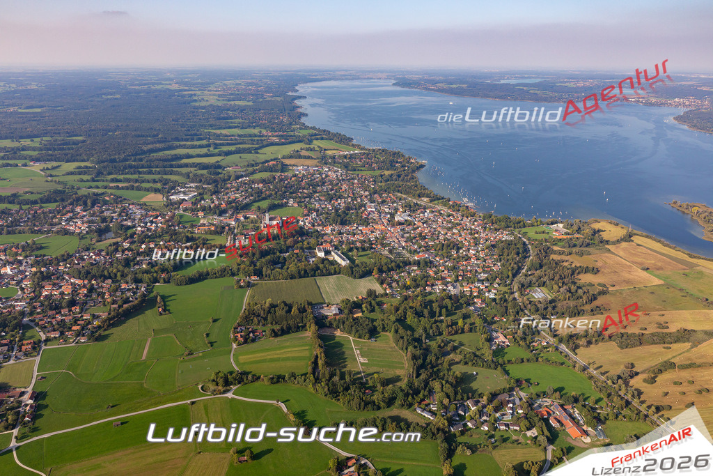 Aktuelles Luftbild von  Diessen am Ammersee - Die Luftaufnahme wurde 2020 mittels UL-Flugzeug erstellt ( keine Drohne ) - hochauflösende Kamera-Systeme von  Canon -Beste Qualität - Für grossformatige Ausdrucke geeignet. Die Geschenkidee !