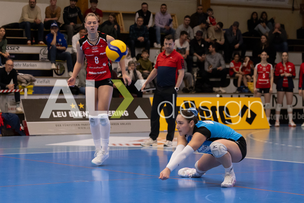 Volleyball I Frauen I Saison 2025-2026 I Volleyball NLA | Women I 1/4 Finals I VC Kanti Schaffhausen - BIWI Volleyball Franches-Montagnes I 21.02.2026 | 12 Isabella Loffreda (CH) (VC Kanti Schaffhausen) – Libera - Realisiert mit Pictrs.com