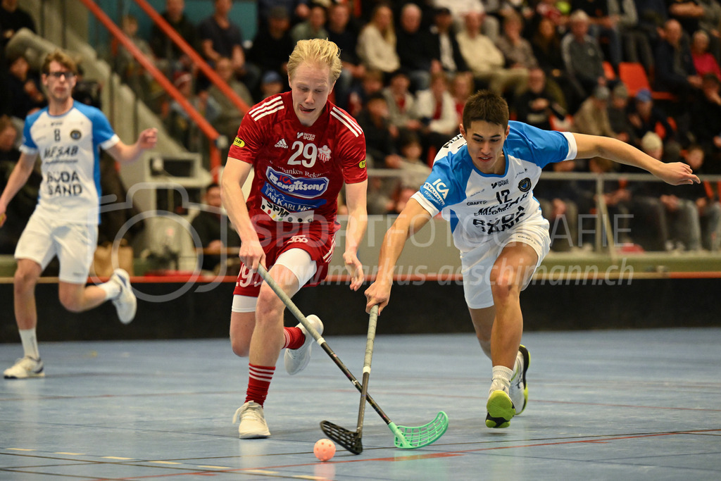 Strängnäs IBK vs FBC Kalmarsund Ungdom - 6. =January= 2024 | Strängnäs IBK vs FBC Kalmarsund Ungdom
Thomas Arena, Strängnäs
Pelle Hansson (#29 Strängnäs IBK) against Joel Johnson (#12 FBC Kalmarsund Ungdom).
Bild: Sportfotografie Markus Aeschimann | www.markus-aeschimann.ch - Realisiert mit Pictrs.com