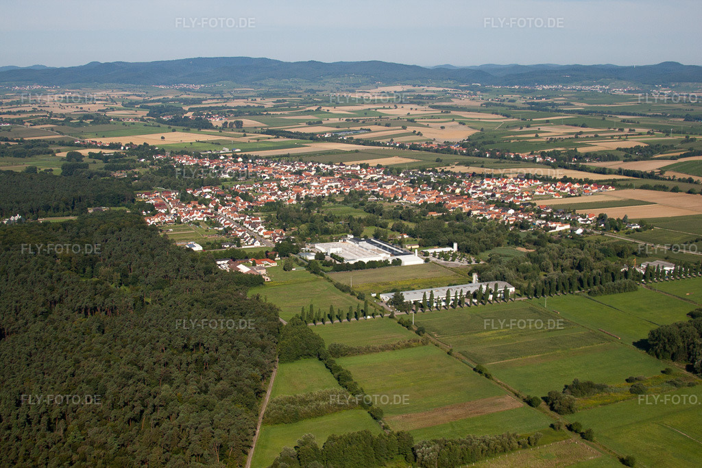 Luftbild: Schaidt von Südosten im Ortsteil Schaidt in Wörth im Bundesland Rheinland-Pfalz in Deutschland. Foto: IMG_31143.jpg vom 07.08.2010 durch Werner Riehm/FLY-FOTO.de