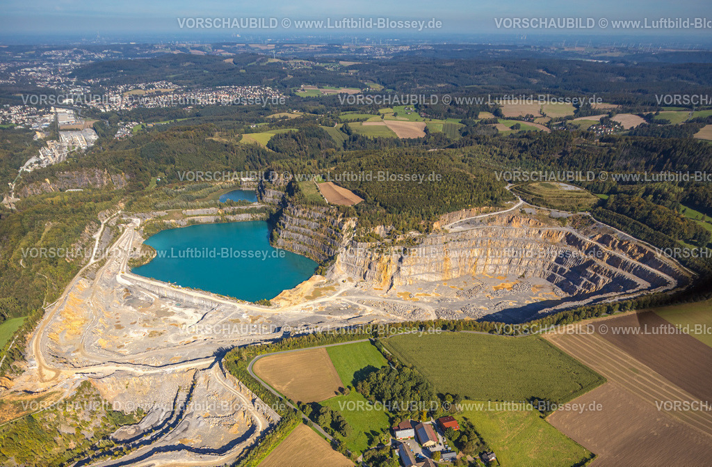 Balve230907502 | Luftbild, Blaue Lagune, Steinbruch Asbeck, Eisborn, Balve, Sauerland, Nordrhein-Westfalen, Deutschland