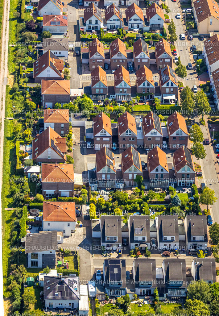 Gladbeck250800733 | Luftbild, Physiker-Siedlung Straßennamen, Wohnsiedlung Reihenhäuser Einfamilienhäuser, Zweckel, Gladbeck, Ruhrgebiet, Nordrhein-Westfalen, Deutschland