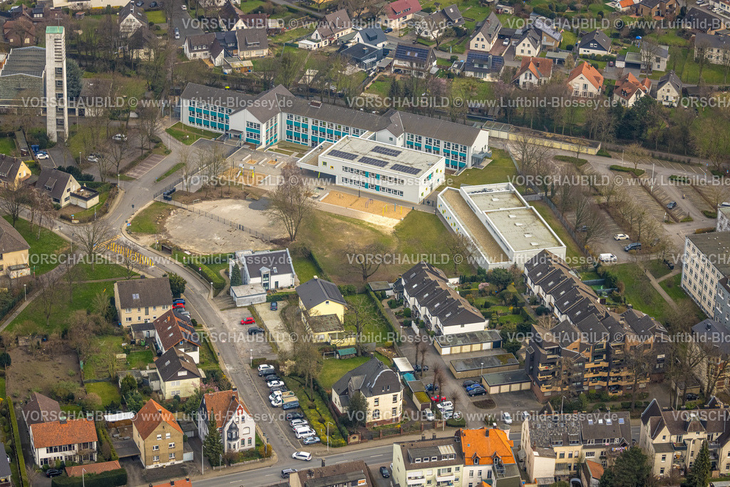 Werl240308363 | Luftbild, Baustelle, Ausbau und Umbau der Walburgisschule, Werl, Nordrhein-Westfalen, Deutschland