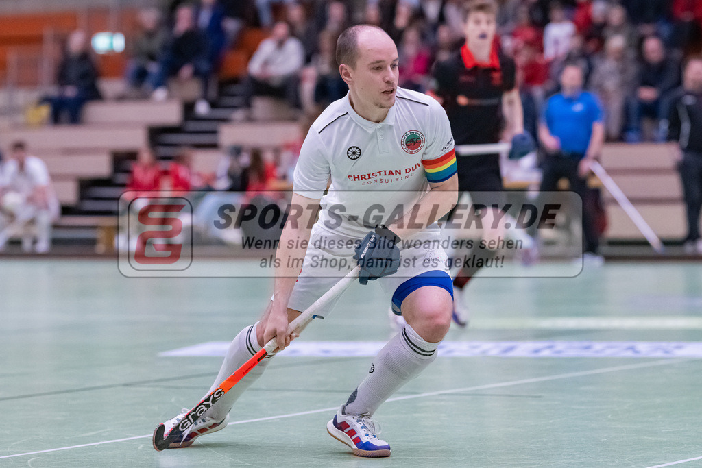 HK_20230113_102684 | 1. Bundesliga ( Halle ) Herren Crefelder HTC - DSD Düsseldorf am 13.1.2023 Crefelder HTC  ( CHTC ) Halle Glockenspitz , Krefeld , Ehling Jonathan ( Crefelder HTC #22 )