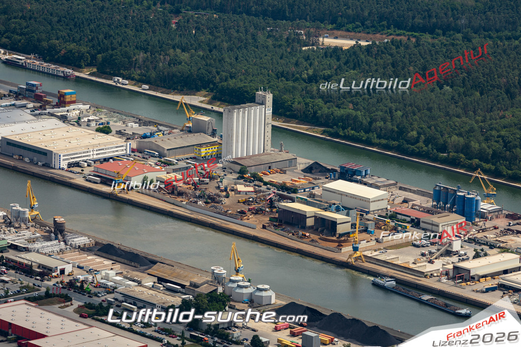 aktuelles Luftbild von Hafen  Nuernberg - Luftaufnahme wurde 2019 von https://frankenair.de mittels Flugzeug (keine Drohne) erstellt.