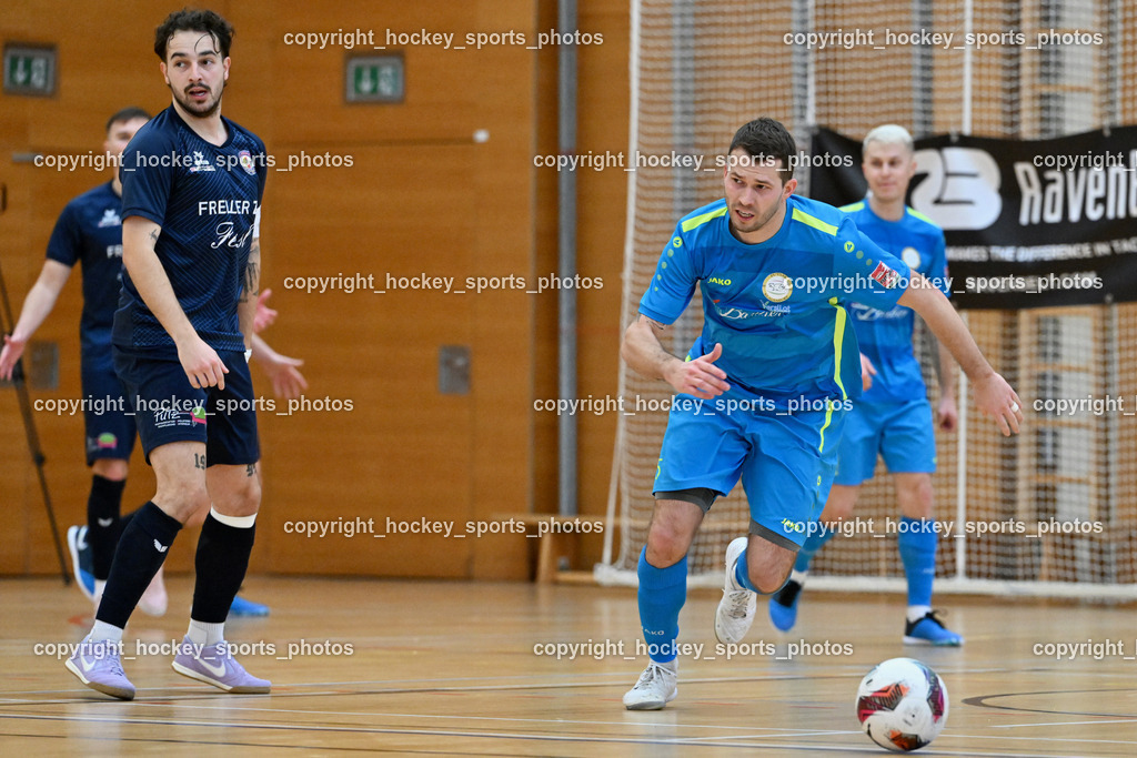 LPSV-Kärnten vs. FUTSAL versli.at Klagenfurt | #3 Nemanja Lukic LPSV-Kärnten, #5 Rok Rednak versli.at Klagenfurt, LPSV-Kärnten vs. FUTSAL versli.at Klagenfurt, LPSV-Kärnten vs. FUTSAL versli.at Klagenfurt am 01.02.2026 in Villach (Ballspielhalle St. Martin), Austria, (Photo by Bernd Stefan)