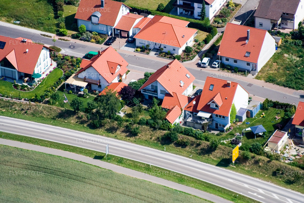 Luftbild: Neupotz, Neubaugebiet Hardtwald im Ortsteil Hardtwald in Neupotz im Bundesland Rheinland-Pfalz in Deutschland. Foto: IMG_2831.jpg vom 18.06.2006 durch Werner Riehm/FLY-FOTO.de