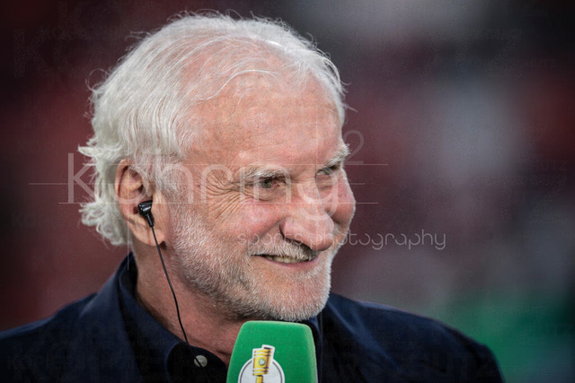 DFB Cup semifinal match Bayer 04 Leverkusen vs. FC Bayern Munich, 22.04.2026 | LEVERKUSEN, GERMANY - APRIL 22, 2026: Rudi Voeller, 1990 World Champion during the German DFB Cup semifinal match between Bayer 04 Leverkusen vs. FC Bayern Munich at BayArena on April 22, 2026 in Leverkusen, Germany. DFL REGULATIONS PROHIBIT ANY USE OF PHOTOGRAPHS AS IMAGE SEQUENCES AND/OR QUASI-VIDEO.