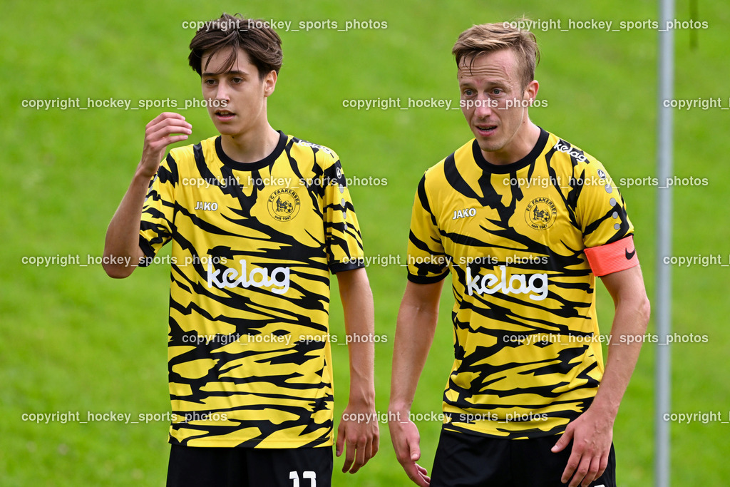 FC Faakersee vs. Union Matrei | #17 Matteo Scheucher FC Faakersee, #23 Roman Adunka FC Faakersee, FC Faakersee vs. Union Matrei, FC Faakersee vs. Union Matrei am 18.08.2024 in Finkenstein (Sportplatz Faakersee), Austria, (Photo by Bernd Stefan)