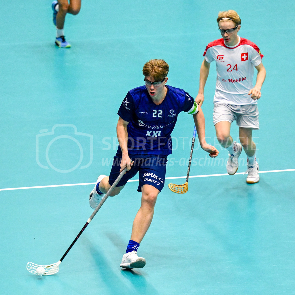 Switzerland U19 vs Finland U19 - 3. February 2024 | Switzerland U19 vs Finland U19
U19 Men International Matches in Switzerland
GoEasy Arena, Siggenthal Station
Finland forward #22 Ville Heiska and Switzerland forward #24 Julian Egli.
Credit: Markus Aeschimann | <a href="https://www.markus-aeschimann.ch">Sportfotografie Markus Aeschimann</a> | <a href="https://www.instagram.com/sportfotografie.aeschimann">@sportfotografie.aeschimann</a> - Realisiert mit Pictrs.com