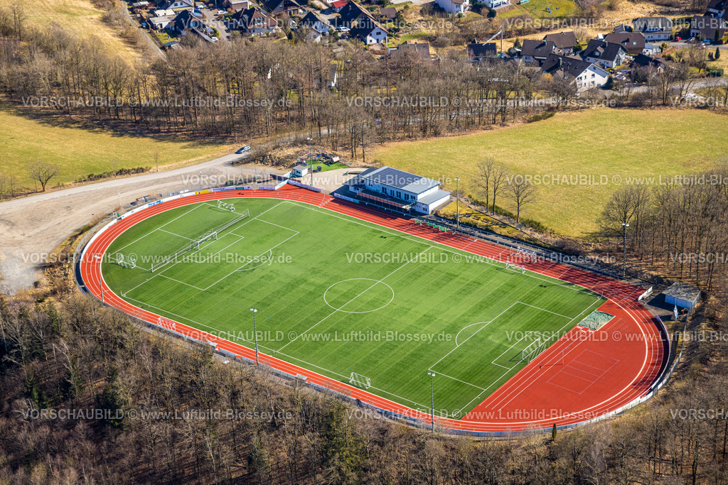 Wenden250306950Gerlingen | Luftbild, Fußballstadion und Leichtathletikstadion Sportplatz FSV Gerlingen e.V., Dahl, Olpe, Sauerland, Nordrhein-Westfalen, Deutschland
