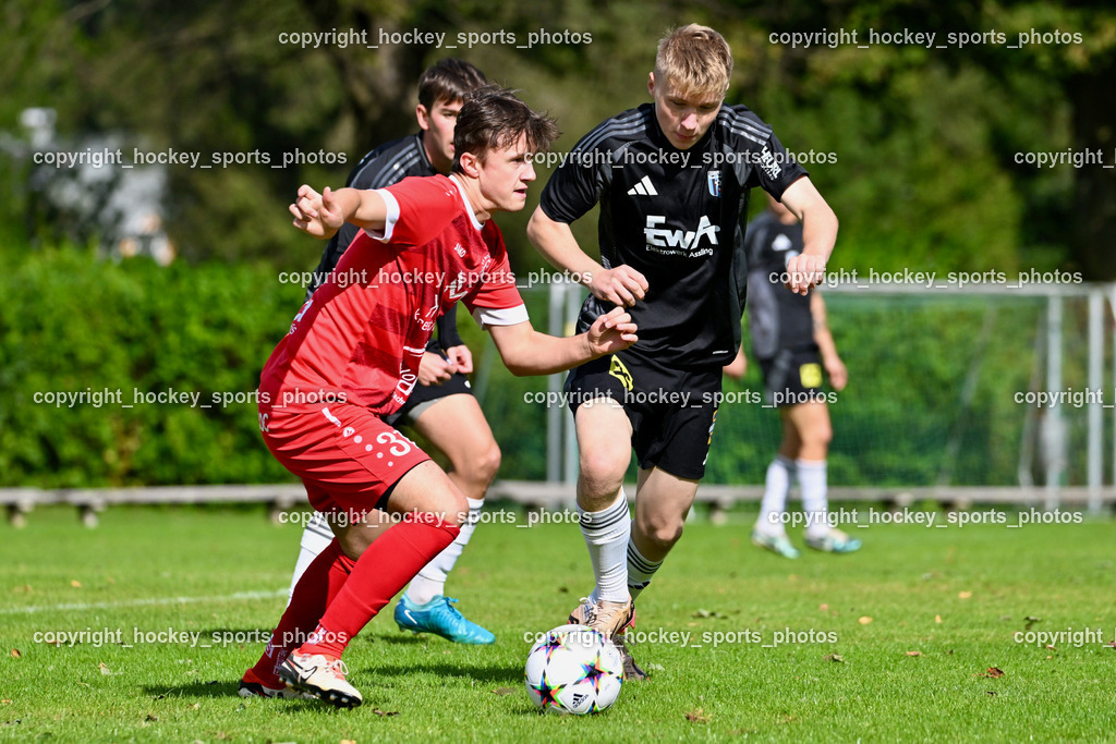 SV Rothentuhurn vs. URC Thal Assling | #31 Fabio Daxer SV Rothenthurn, #6 Rene Lukasser-Weitlaner URC Thal Assling, SV Rothentuhurn vs. URC Thal Assling, SV Rothentuhurn vs. URC Thal Assling am 15.09.2024 in Rothenthurn (Sportplatz Rothenthurn), Austria, (Photo by Bernd Stefan)