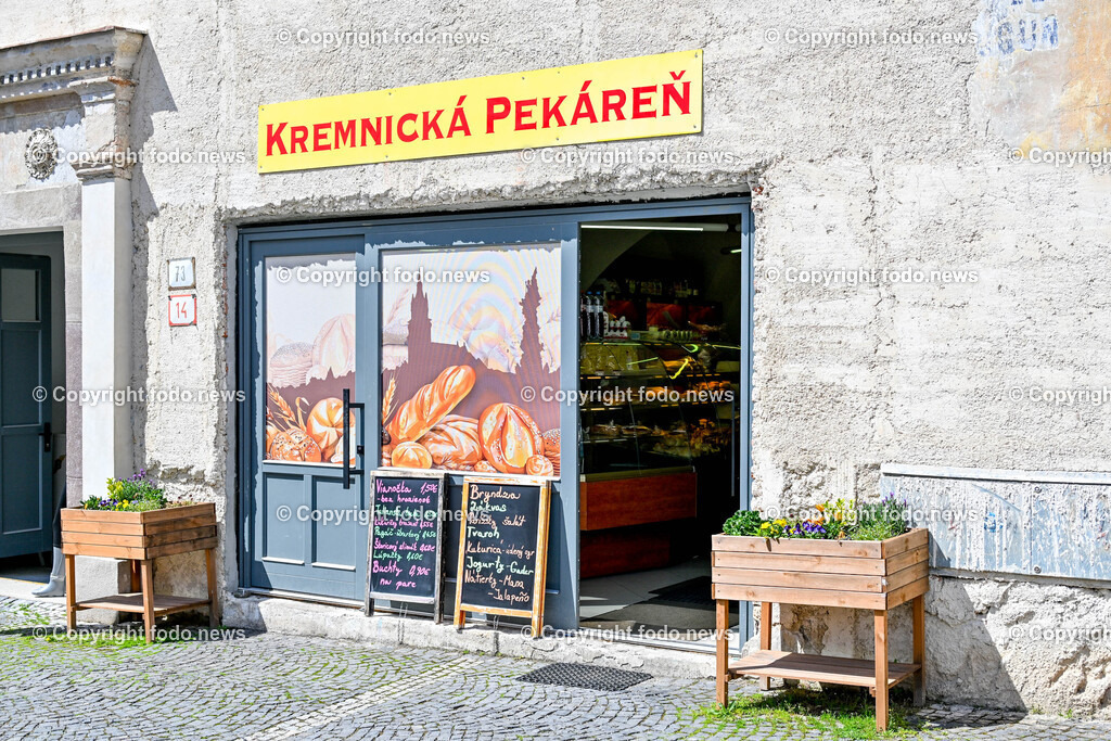 Slowakei_ Banskobystricky kraj_ Kremnica_ 23.04.2025-10 | 23.04.2025, Slowakei, SVK, Banskobystrický kraj, Kremnica, im Bild Kremnica ist eine Stadt und ehemalige Bergstadt in der Mittelslowakei, Stadtansichten, Themenbilder, Sehenswuerdigkeiten, Historische Gebauede, Kremnica Pekaren, Baeckerei