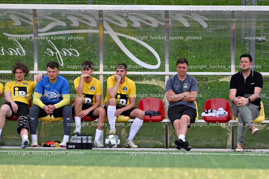 SV Spittal 1921 vs. ATUS Velden | Spielerbank SV Spittal, Asisstentcoach SV Spittal Mario Mihajlovic,  Headcoach SV Spittal Philipp Dabringer, SV Spittal 1921 vs. ATUS Velden, SV Spittal 1921 vs. ATUS Velden am 05.06.2025 in Spittal an der Drau (Goldeck Stadion), Austria, (Photo by Bernd Stefan)