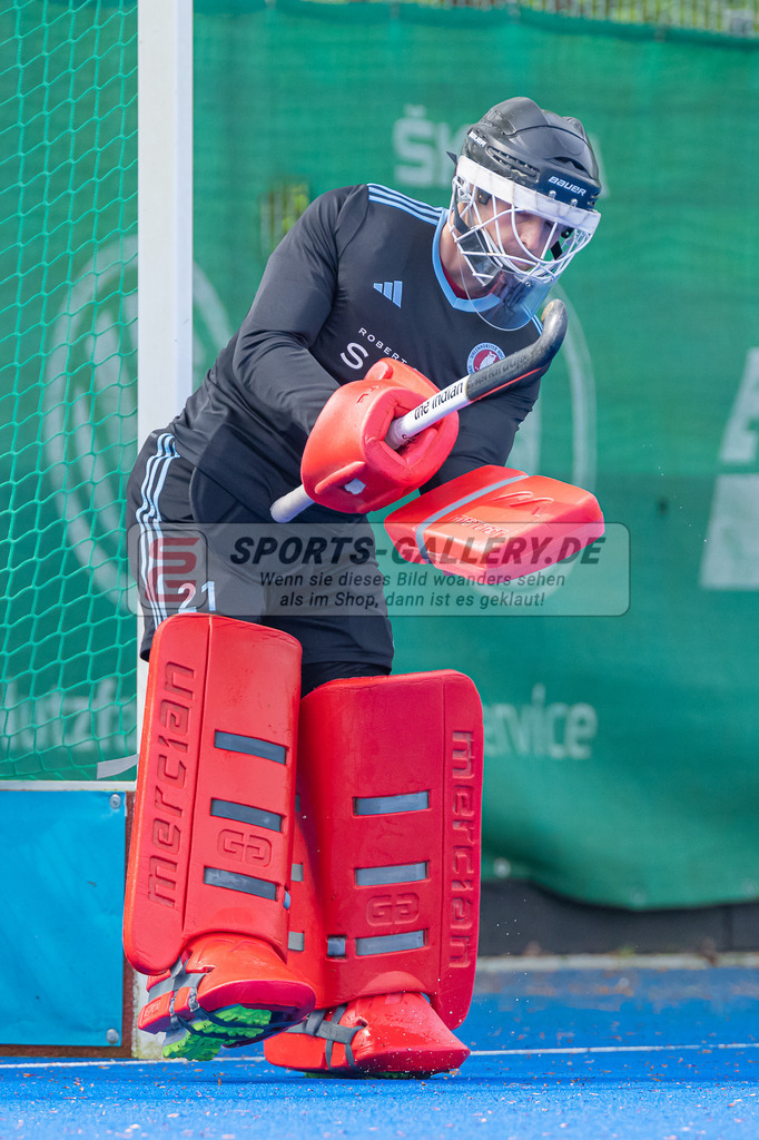 HK_20240414_100380 | 1. Bundesliga Hockey Herren Crefelder HTC - UHC Hamburg am 14.4.2024 CHTC, Krefeld , Leonhart Florian Torwart ( UHC Hamburg #21 )