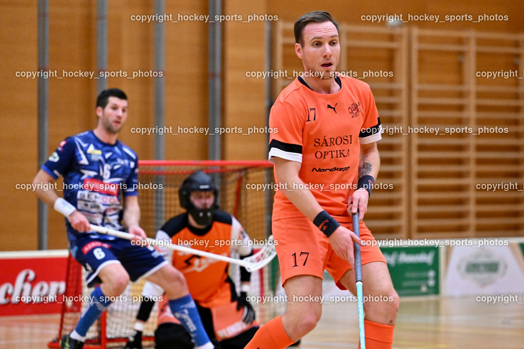 VSV Unihockey vs. SZPK Floorball | #17 Richárd Németh SZPK SÁROSI OPTIKA KOMÁROM, VSV Unihockey vs. SZPK Floorball, VSV Unihockey vs. SZPK Floorball am 23.11.2024 in Villach (Ballspielhalle St. Martin), Austria, (Photo by Bernd Stefan)