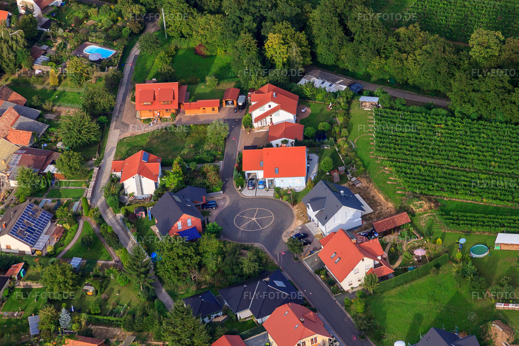 Luftbild: Wendehammer in der Friedrich-Koch-Straße in Oberhausen im Bundesland Rheinland-Pfalz in Deutschland. Foto: IMG_44217.jpg vom 17.08.2011 durch Werner Riehm/FLY-FOTO.de