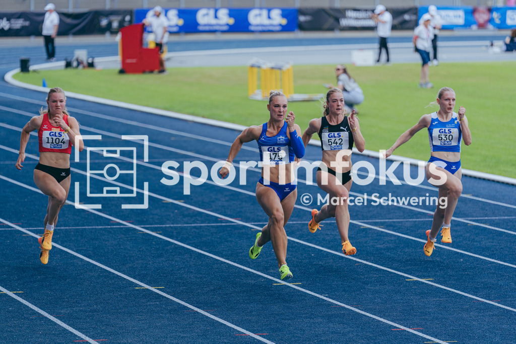 DM U23 U18 Bochum 2026 | Emma Goretzka (LAC BERLIN), Startnummer 175, 100-Meter-Lauf, Halbfinale wU23, Deutsche Meisterschaften der U18 &amp; U23 2026, Lohrheidestadion Bochum-Wattenscheid, 04.07.2026 Foto: Marcel Schwering / sportimfokus - Realisiert mit Pictrs.com