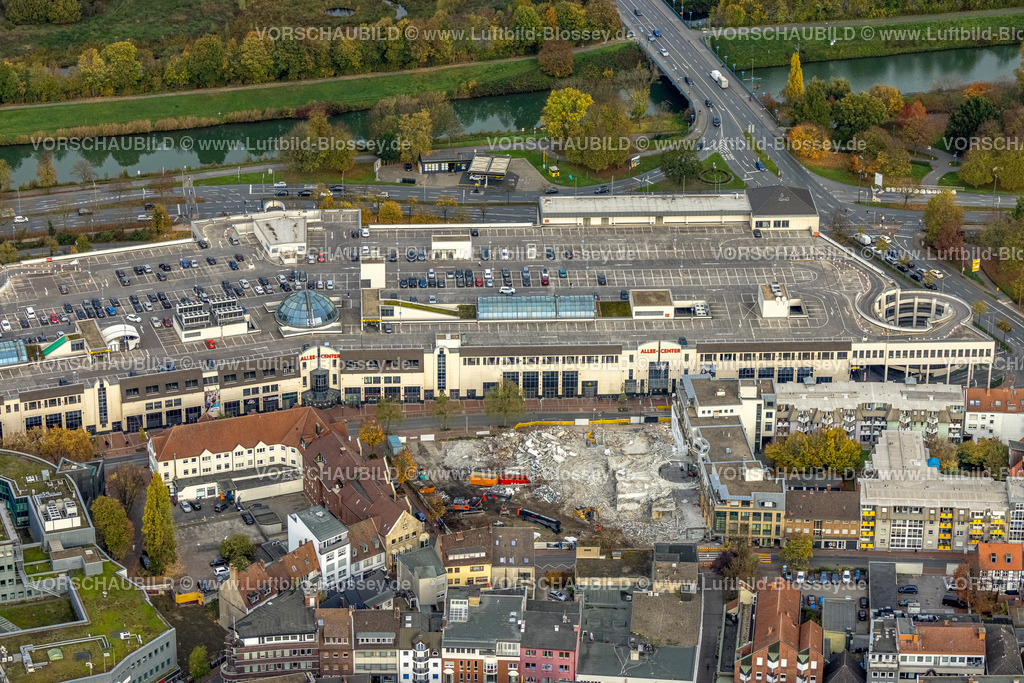 Hamm221012073 | Luftbild, Allee-Center, Einkaufszentrum, Baustelle mit Abriss Ritterpassage, Mitte, Hamm, Ruhrgebiet, Nordrhein-Westfalen, Deutschland