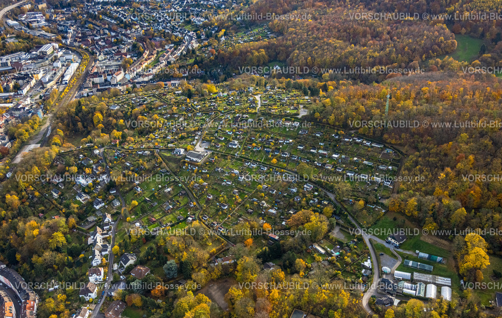 Hagen251100943 | Luftbild, KGV Kleingartenverein Auf dem Goldberg, Grüne Lunge, Mittelstadt, Hagen, Ruhrgebiet, Nordrhein-Westfalen, Deutschland