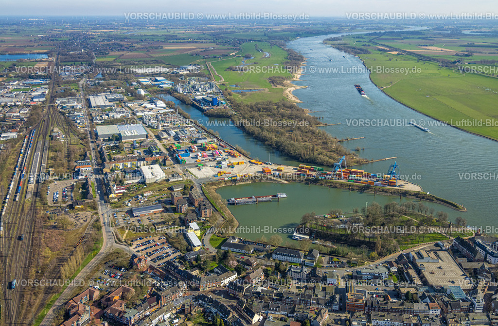 Emmerich240313128 | Luftbild, Hafen Emmerich, Terminal Emmerich Containerhafen, Rhein-Waal Logistik, Löwenberger Landwehr, Emmerich, Emmerich am Rhein, Nordrhein-Westfalen, Deutschland