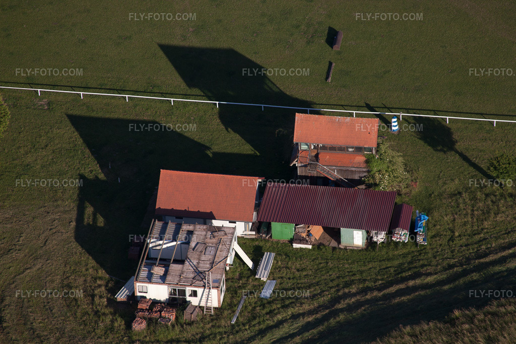 Aerial view: Haras de la Née in Neewiller-près-Lauterbourg in the state Bas-Rhin, France.Photo: IMG_66600.jpg taken on 06/05/2014 by Werner Riehm/FLY-FOTO.comResolution of the original: 4752 x 3168 px