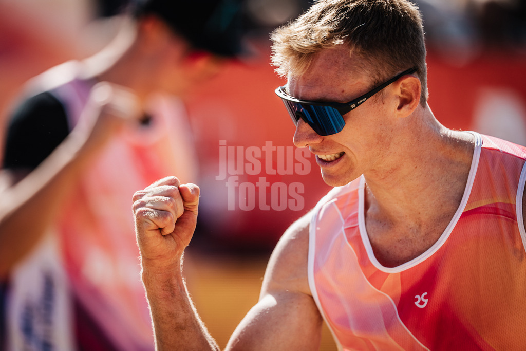 Beachvolleyball | Männer | Allianz German Beach Tour 2025 | Tourstop Berlin | 23.08.2025 | Jonas Reinhardt jubelt