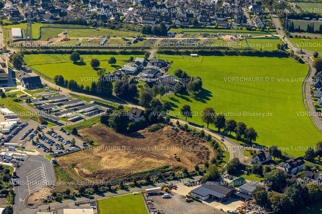 Attendorn230908793 | Luftbild, Gewerbegebiet Ennest-Askay, Baustelle und Solarpark, Attendorn, Sauerland, Nordrhein-Westfalen, Deutschland