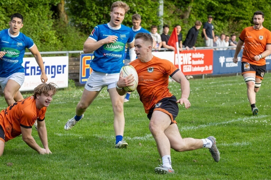 Rugby Bundesliga, Saison 2025/26, 14. Spieltag: SC Neuenheim gegen RG Heidelberg | Rugby Bundesliga, Saison 2025/26, 14. Spieltag: SC Neuenheim gegen RG Heidelberg***Versuch für die RG Heidelberg durch Felix Meffert (9) - Realisiert mit Pictrs.com