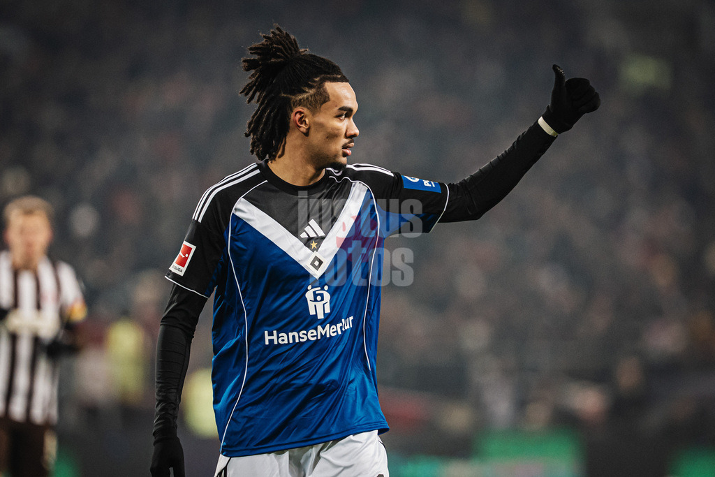 Fußball | Männer | Saison 2025/2026  | Fußball-Bundesliga | 19. Spieltag | FC St. Pauli vs. Hamburger SV | 23.01.2026 | Damion Downs (#19, HSV)